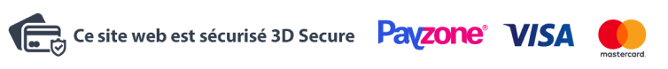 Ce site web est sécurisé 3D Secure - Payzone, Visa, Mastercard